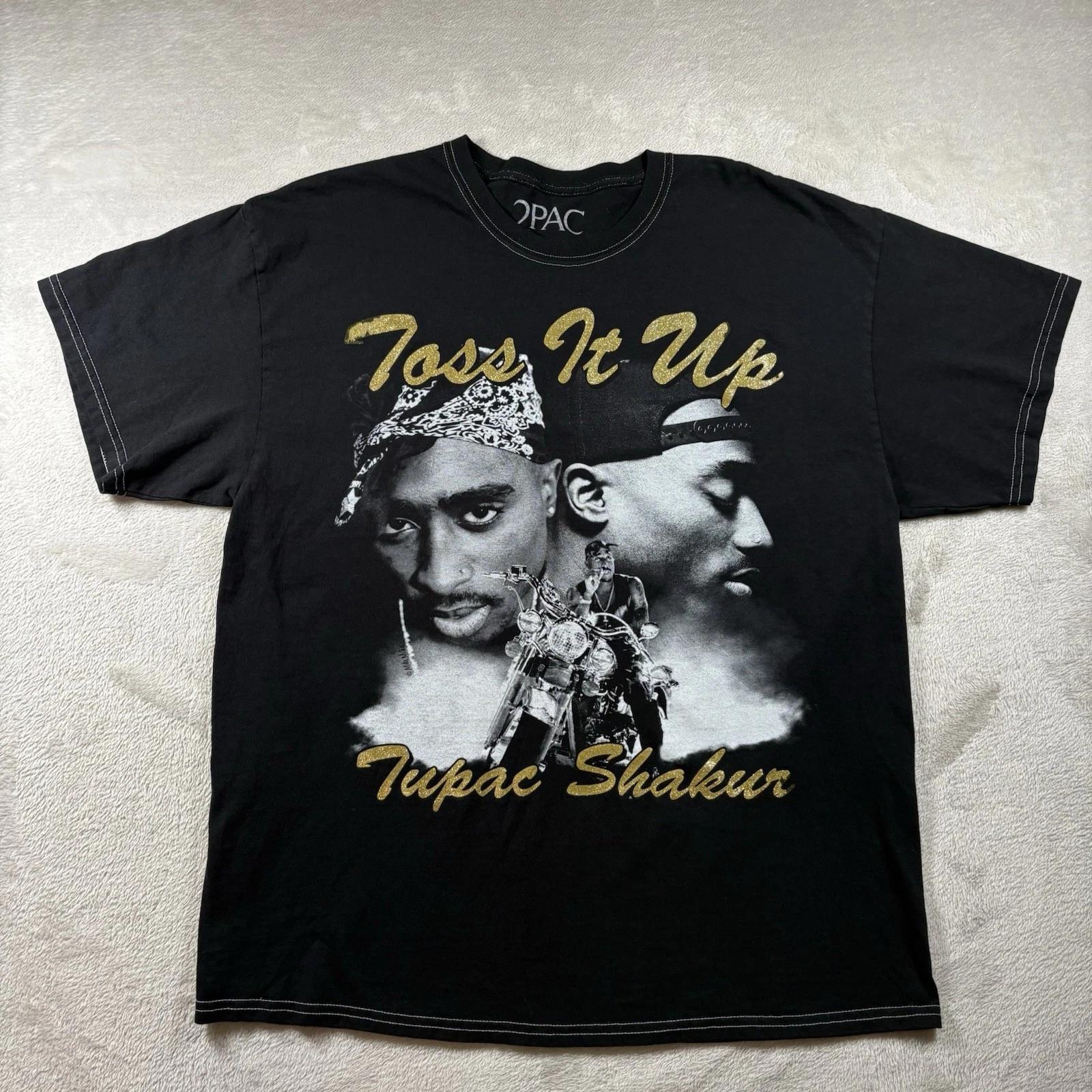 2Pac Tupac T-Shirt Men’s Size Large Black Makaveli Hip-Hop Rap #83 L