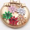 LKERAN 2pcs/30MM Crystal Horse Eye Sunflower Alloy Flower Plate Buckle DIY Clothing Crafts Accessories