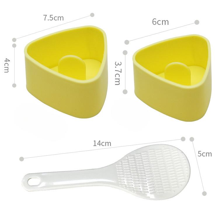 

С рисовой ложкой, треугольная форма для рисовых шариков, форма для суши, детский рисовый бенто, сделай сам, детский мешок для водорослей Нори, рис 13.5*8.5*4.5cm жёлтый