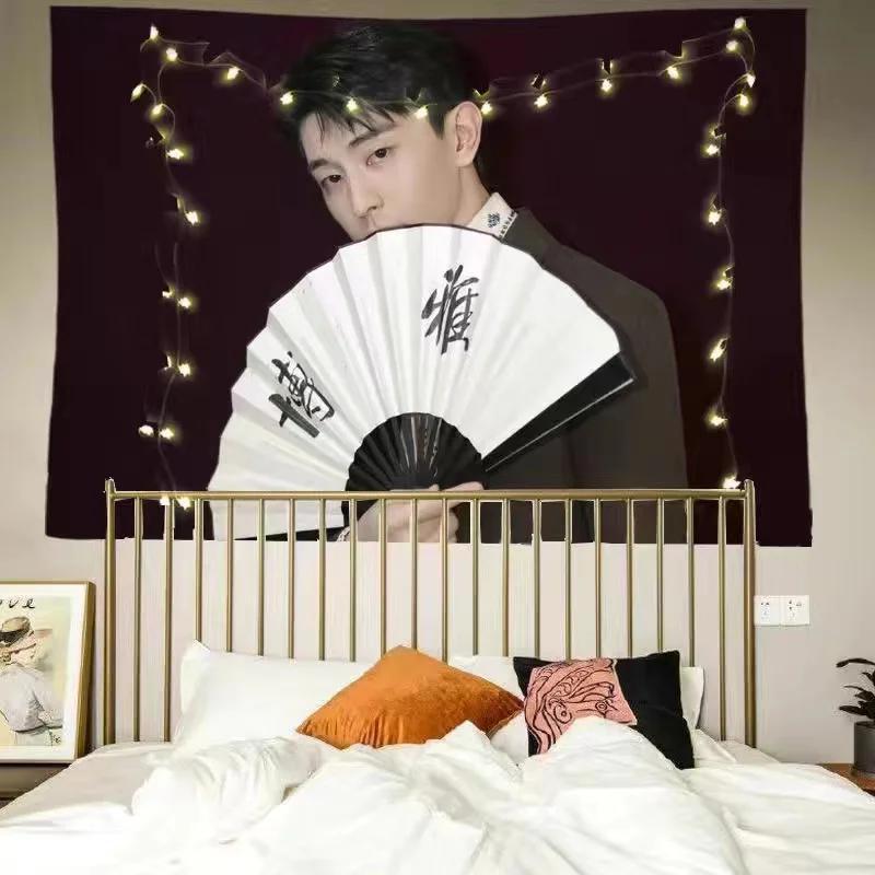 Celebrity support tapestry polyester wall hanging Kpop style fan decoration bedroom dormitory photos wall background decoration