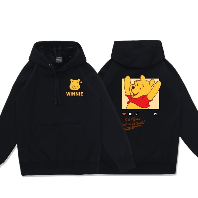

Pooh Bear Disney Couple Sweater Women Hooded Sweater Lovers Loose Couple Clothes Hoodies Women Anime Hoodie Oversized Hoodie S
