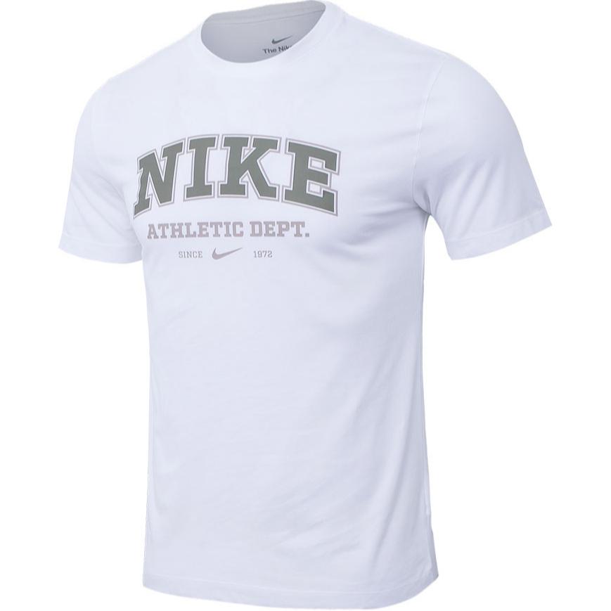 Nike Round Neck Straight Fit Printed Short Sleeve T-Shirt Men Tops White HJ3606-100