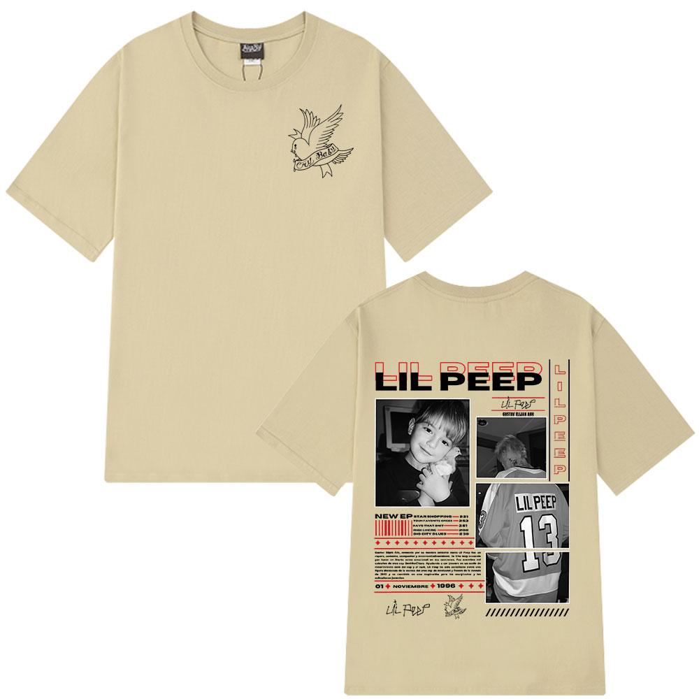 Rapper Lil Peep Crybaby Hellboy 2025 T-shirt Vintage Hip Hop T Shirt Men Women Clothing Cotton Oversized Short Sleeve T-Shirts