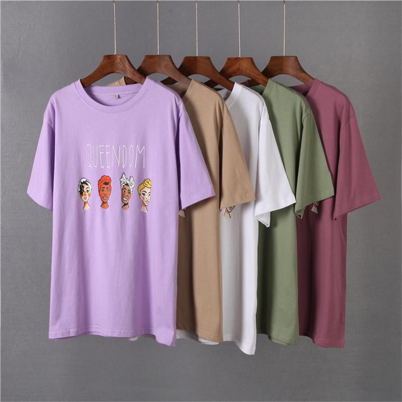 Hirsionsan Gothic Character Printed T Shirt Women Harajuku Soft Summer Cotton Tshirt Korean Loose Tees Ins Casual Female Tops Cute Cartoon Tees