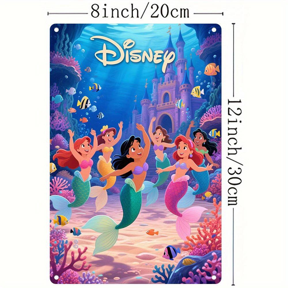 2D Flat, 1pc, Disney Character Group Metal Sign - 8x12 inches 20x30cm Colorful Iron Wall Art Decor, Suitable for Home, Office, C