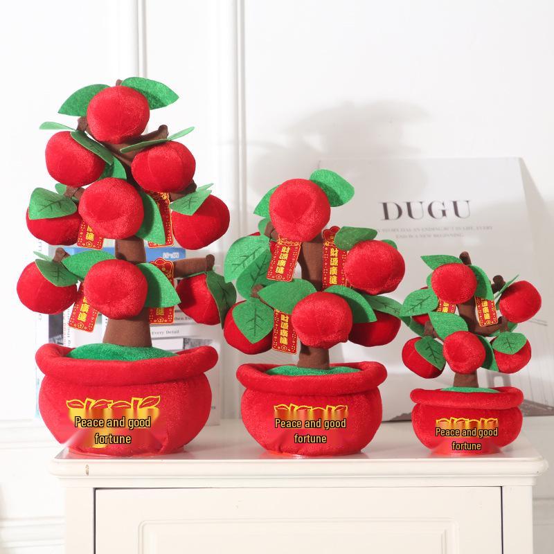 New Year Desktop Peach Blossom and Orange Tree Ornaments for Spring Festival Decor