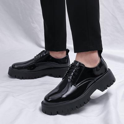 Neue Plattform High Heel 4 cm Höhe erhöhen Casual Männer Lackleder Schuhe Mann Oxford Abendschuhe Formale Party Hochzeit Schuhe