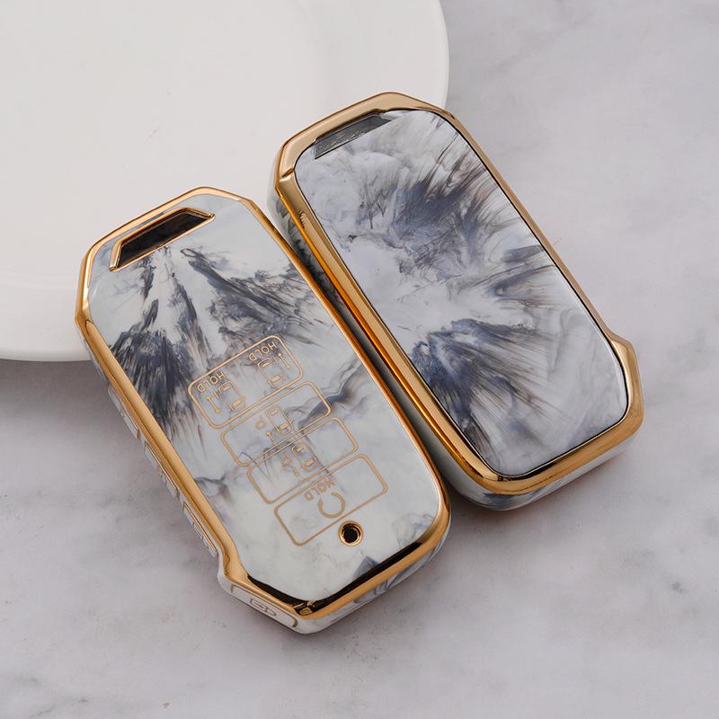 

Gold-Inlaid Jade Key Case for Kia 22 Models: Anti-Drop, Stylish for Men & Women