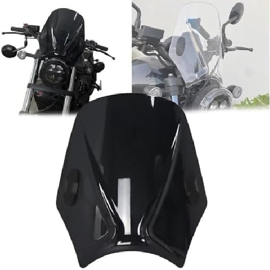 

Для LOW RIDER S 2017-2025 2024 2023 2022 Low Rider S Керівництво Мотоцикл Вітрове скло Кругла фара Вуличний велосипед Екран вітрового скла Підходить для LOW RIDER чорний