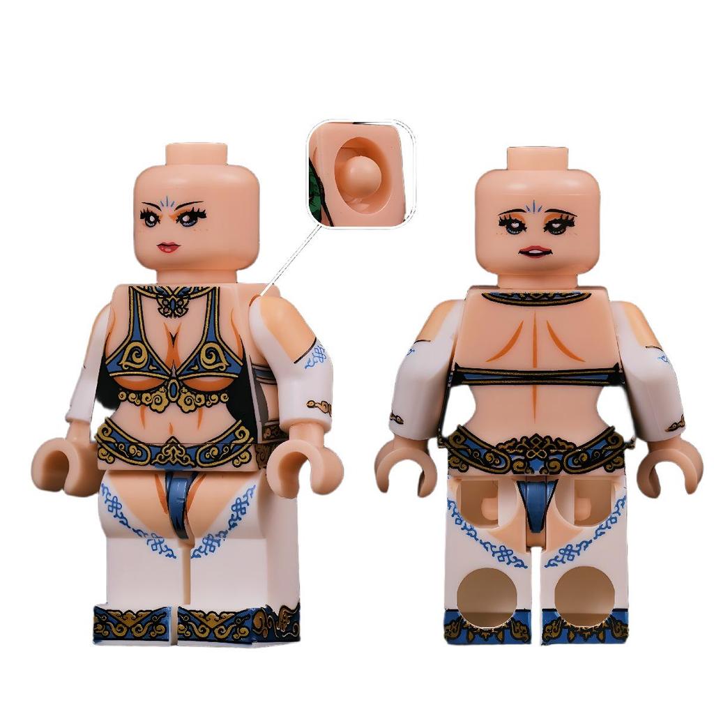 Female Guan Yu Minifigure - Romance of the Three Kingdoms Series, LEGO-Compatible Building Blocks, Also Includes Female Cao Cao Toy.