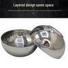 Delish Stainless Steel Double-Layer Bowl