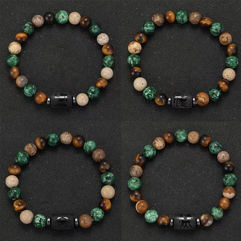 12 Zodiac Bracelets Natural Stone Cancer Virgo Leo Libra Bracelet Couples Friendship Gifts Bracelets Jewelry
