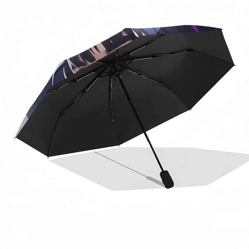 Umbrella, Rainy Night Themed Automatic Opening and Closing Umbrella, Compact Travel Umbrella, Lightweight and Portable, Suitable for Beach C