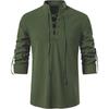 2026 Nuova Maglia Henley da Uomo Casual Pullover Moda Collo Rialzato Manica Lunga Tinta Unita