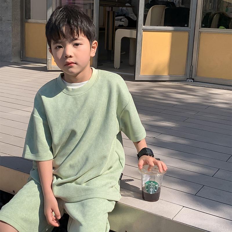 Boys Clothing Set Korean Loose Shirts+shorts 2pcs/set Sport Suits for Kids Teenager Tracksuits Casual Baby Outfits Clothes