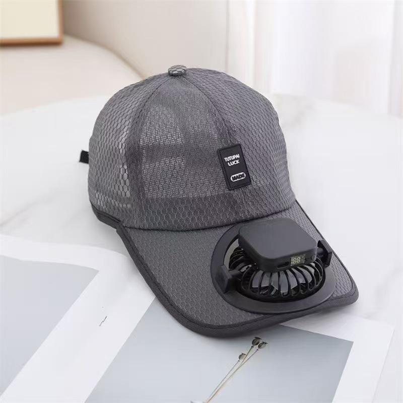 Summer Mesh Solar Energy Fan Baseball Cap For Women Men Adjustable Breathable Caps Outdoor Sports Quick Dry Running Hat Cap