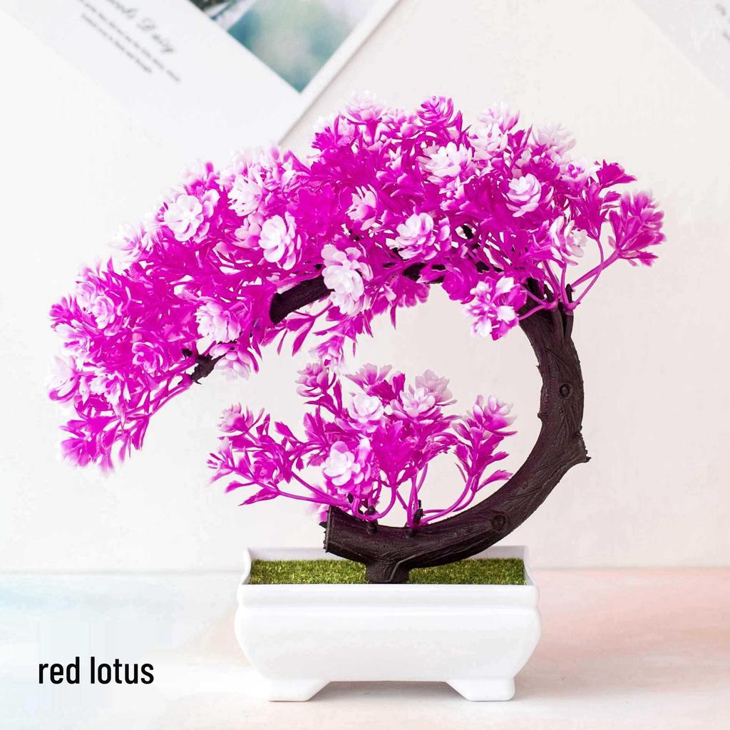 Mini Potted Grass Bonsai: Cherry Snowball Home Decor Ornament
