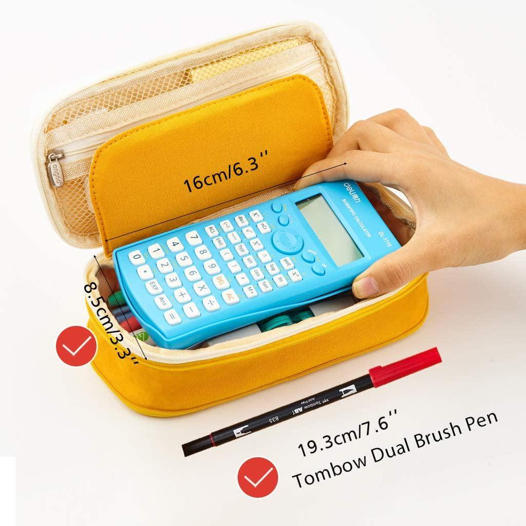 Color Block Pocket Pen Pencil Case Fold Bag Cute Useful Stationery Storage Bag Organizer