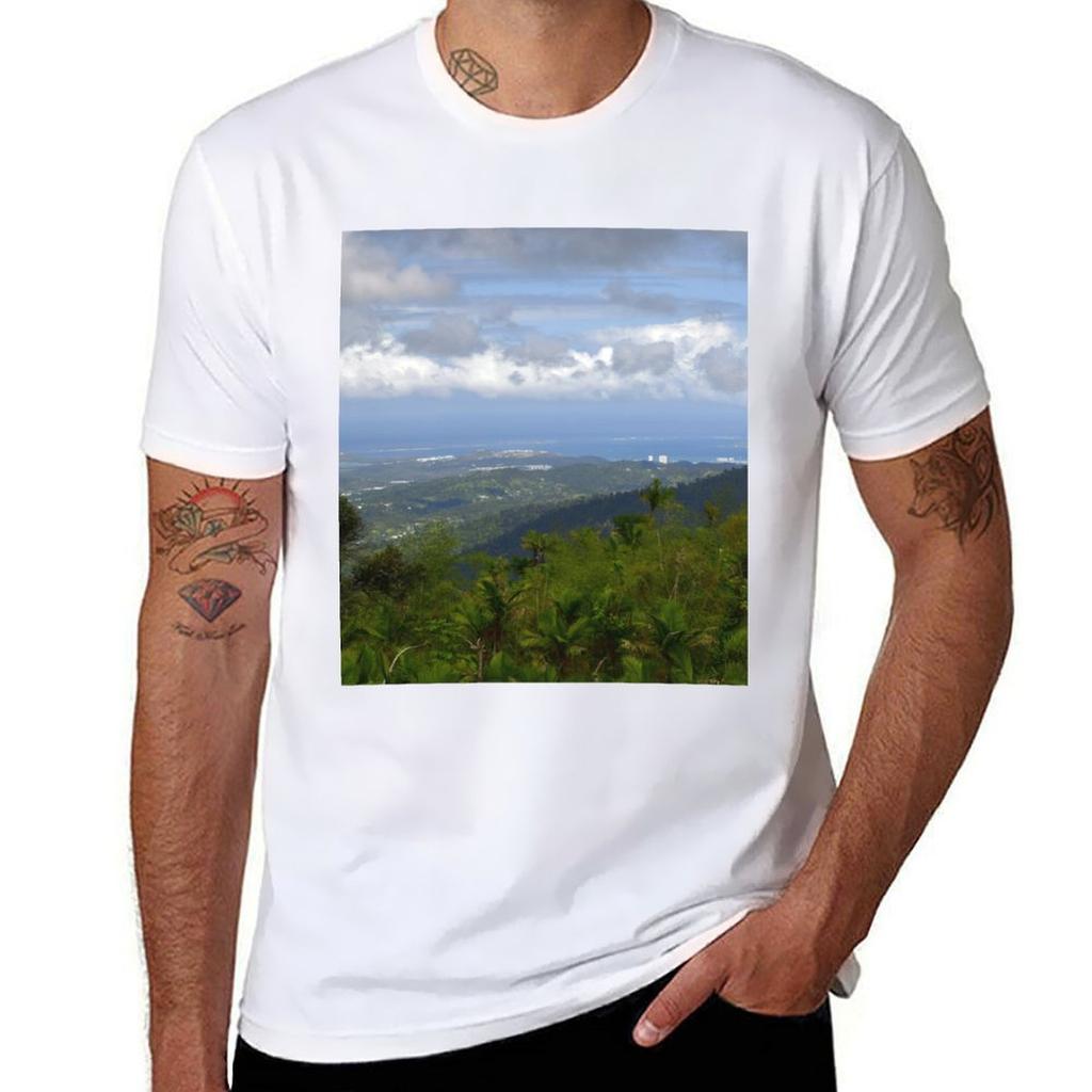 View From El Yunque Rainforest Of The Coast TShirt Streetwear Print Tee Shirt TShirt