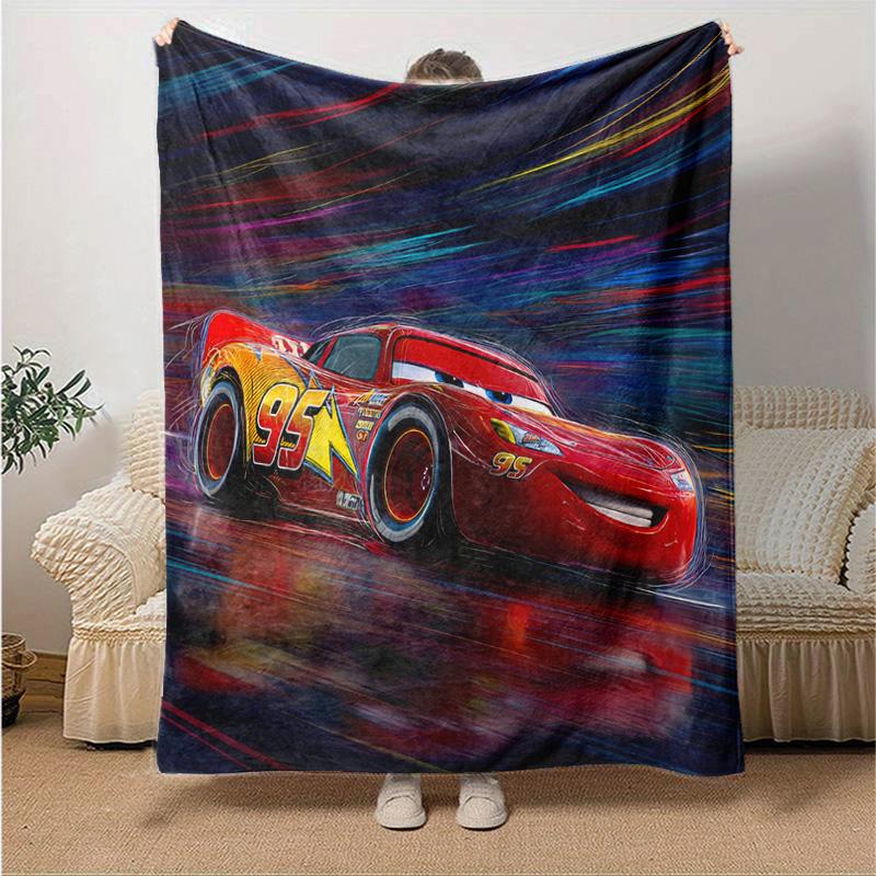 1pc Mcqueen Flannel Blanket Soft Warm Throw Blanket for Bedroom Living Room Bed Travel Camping Picnic Gift. M730038