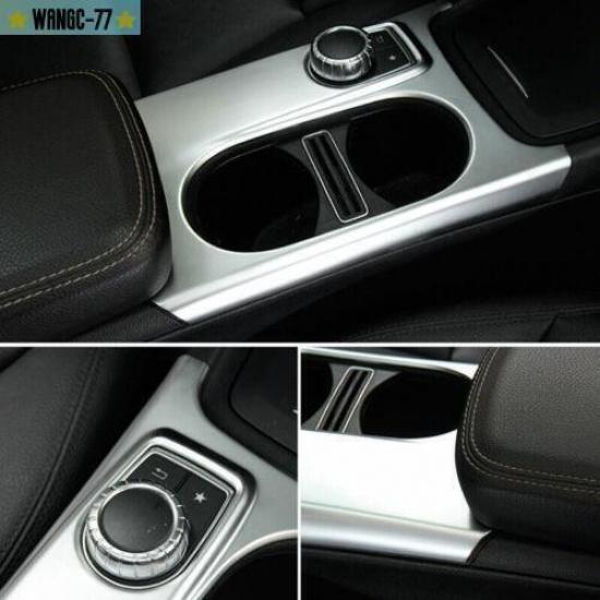 ABS Fit For Benz GLA CLA 2013- Silver Central Console Water Cup Cover Trim