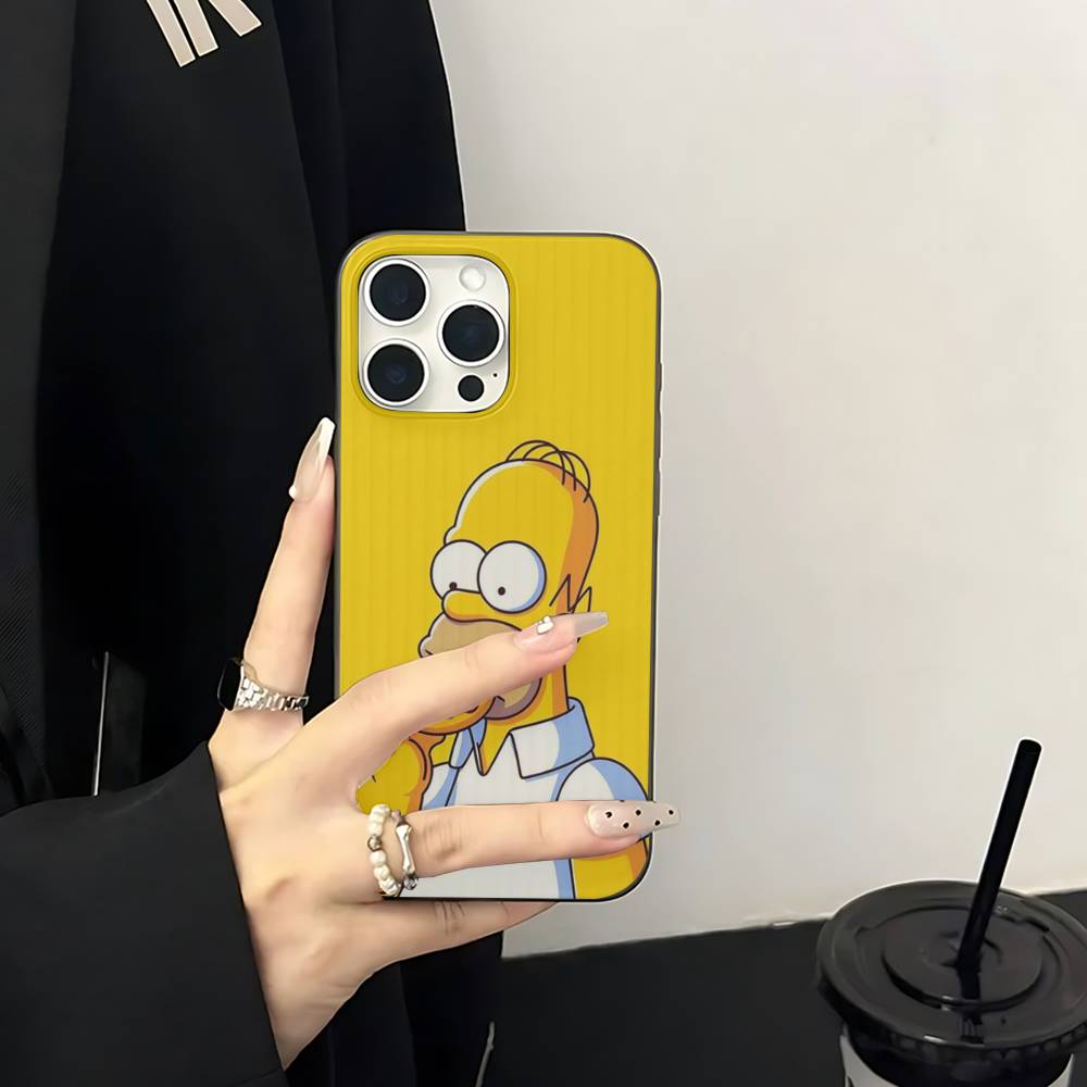 The Simpsons For iPhone 17 16 15 Plus Pro Max 12 14 Plus 11 13 Wave Corrugated Stripe Funda Phone Cover