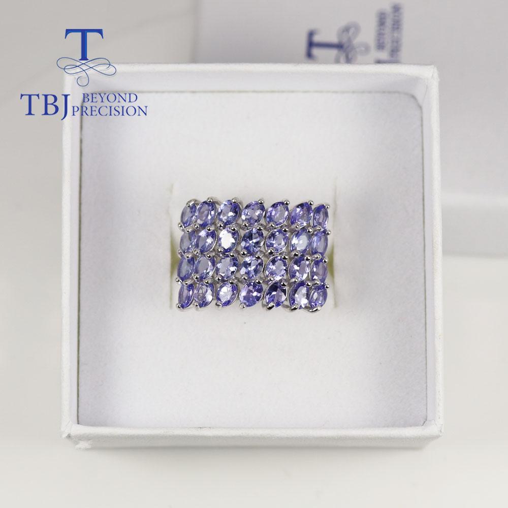 Design de lux Tanzanit oval 3*4mm piatră prețioasă inel mare 925 argint sterling femei bijuterii fine pentru mama cel mai bun cadou