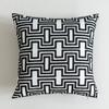 Home Decorative Embroidered Cushion Cover Black White Canvas Cotton Square Embroidery Pillow Cover 45X45Cm For Sofa Bed Chair