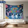 Space Birthday Backdrop 1pc - Polyester Background