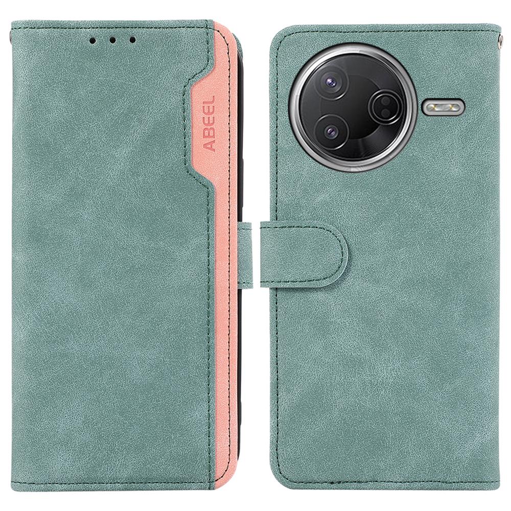 ABEEL Leather Case For Xiaomi Poco F7 Pro 5G/F7 Ultra 5G/Redmi K80 Pro 5G/K80 5G Color Splicing Flip Phone Cover RFID Blocking
