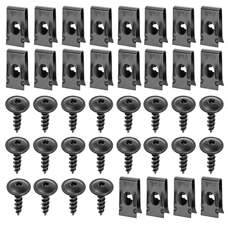 Car Motorcycles Metal Screw Tapping Fastener Clip U-Type Clip with Screw Anti-rust Protection Clip Screw Buckle Iron Sheet