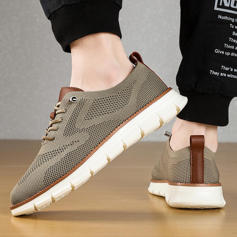 Fashion Summer Men's Soft Soled Walking Outdoor Non Slip Flat Sneakers Mesh Breathable Running Comfortable Vulcanized Shoes 39-48