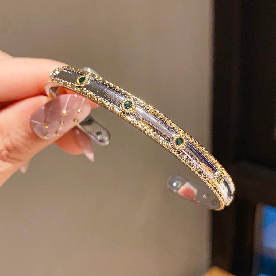 24k Gold Plated Zircon Bracelet For Women Elegant Fashion Jewelry Accessory StyleA