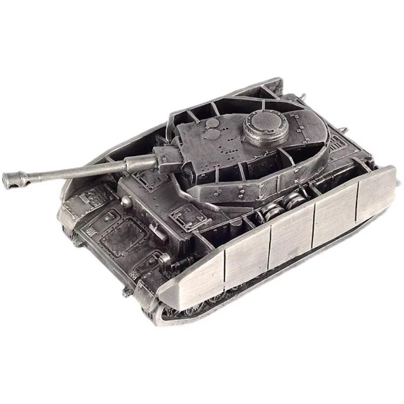 Alloy Tank 1 / 72 All Metal Military Tank Model Ornament Non Scrollable Home Decoration with Woodbox