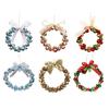 Bell Wreath Christmas Beaded Bell Wreath with Bow Small Jingle Bell Garland Ornament for Christmas Home Tree Decor