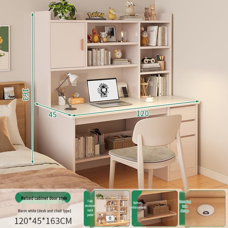 Modern Computer Desk with Bookshelf & Storage for Home, Office, Bedroom & Study Room
