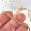 Hollow Round Mesh Inlaid Bead Chain Necklace & Bracelet Jewelry Set Stainless Steel Mesh Circular Chain Necklace Bracelet Vintag