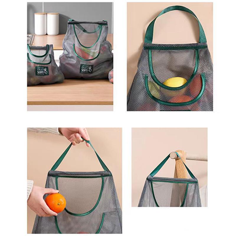 Garbage Bag Storage Box Bag Wall Hanging Bag Washable Mesh Storage Bags Plastic Bag Holder Dispenser Kitchen Tools