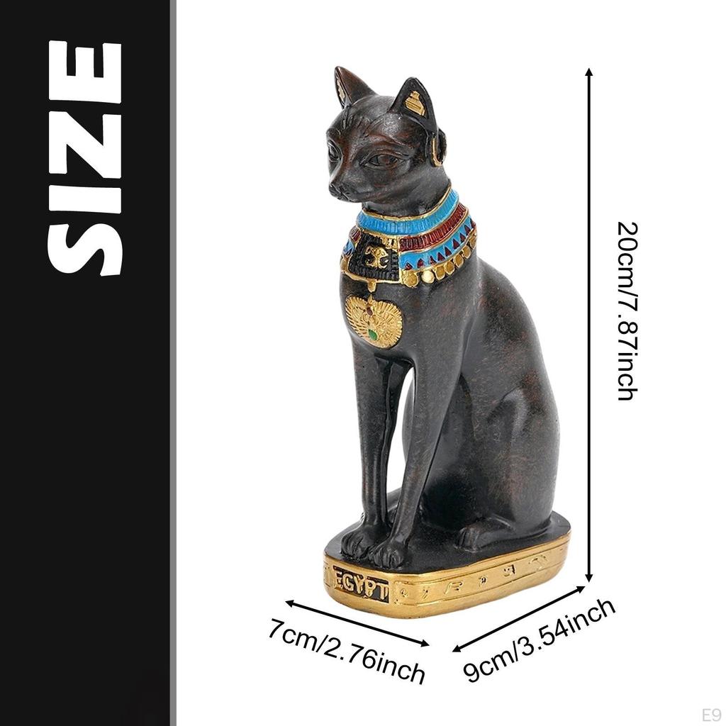 Egyptian Cat Bastet Statue Ancient Egypt Bast Figurine Animal Sculpture for Living Room Cabinet Bar