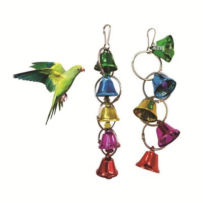Parrot Bird Toy Pendant with Colorful Bells and Wind Chime