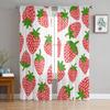 Summer Fruit Strawberry Flower Sheer Curtains for Living Room Space Decoration Window Curtains Cooking Space Tulle Voile Organza Curtains
