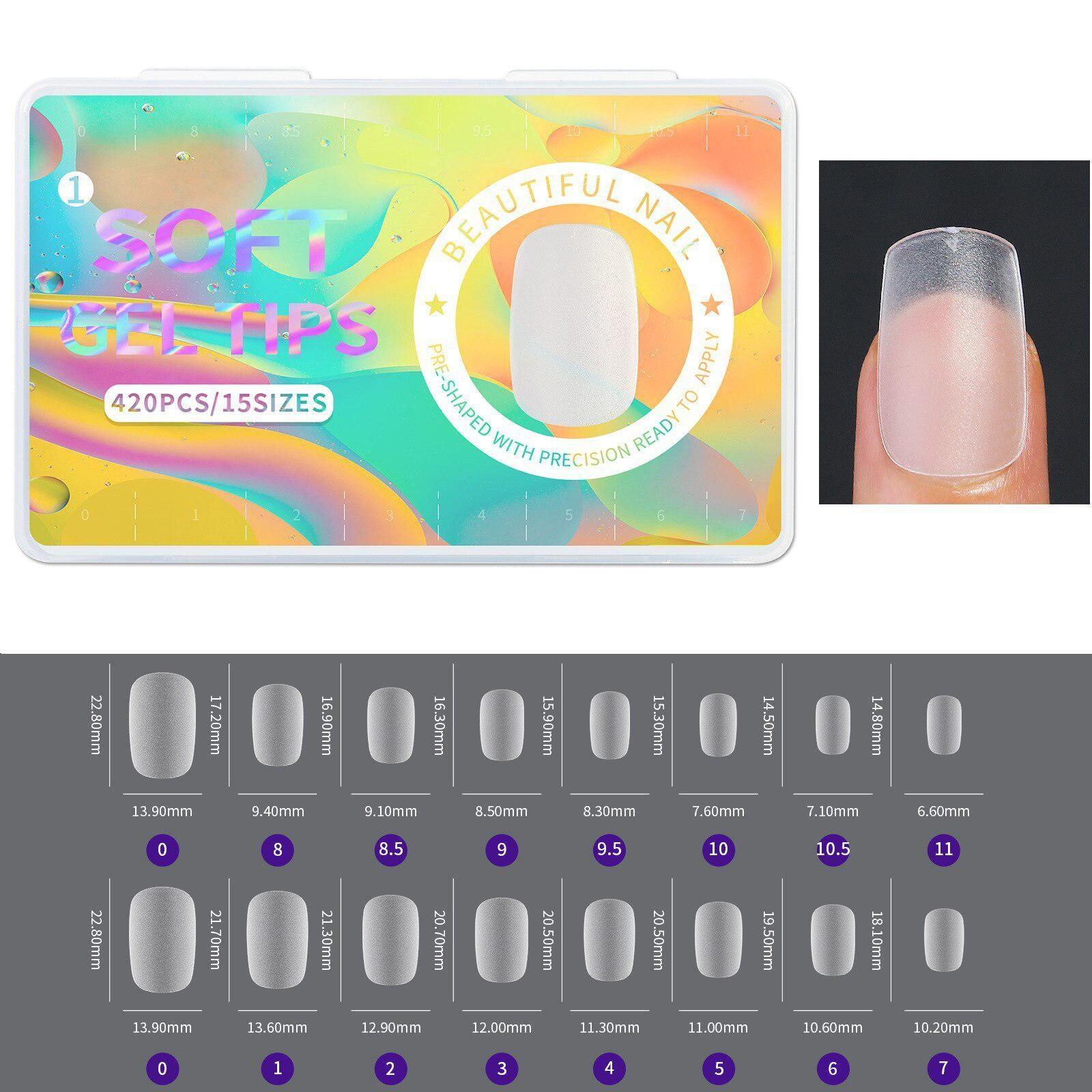 

Матовые мягкие гелевые кончики, накладные ногти, короткие квадратные накладные ногти в форме гроба для прессования дизайна ногтей, искусственные ногти