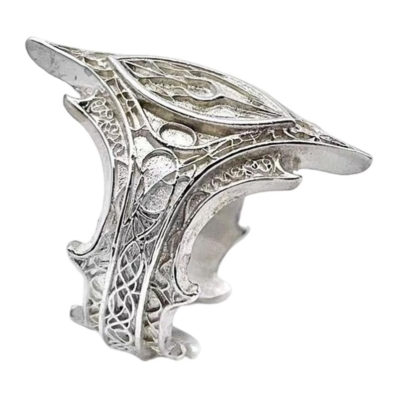 Готический Стиль Регулируемое Открытое Кольцо Сплав Металл Заявление Ювелирные Изделия Дерзкий Подарок Для Нее Его Темный Элегантный Дизайн серебряный