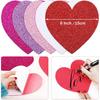 Zonon 50 Pieces 6 Inches Valentine's Day Foam Hearts Stickers Self Adhesive Large Heart Stickers Glitter Heart Foam Stickers for Valentine's Day