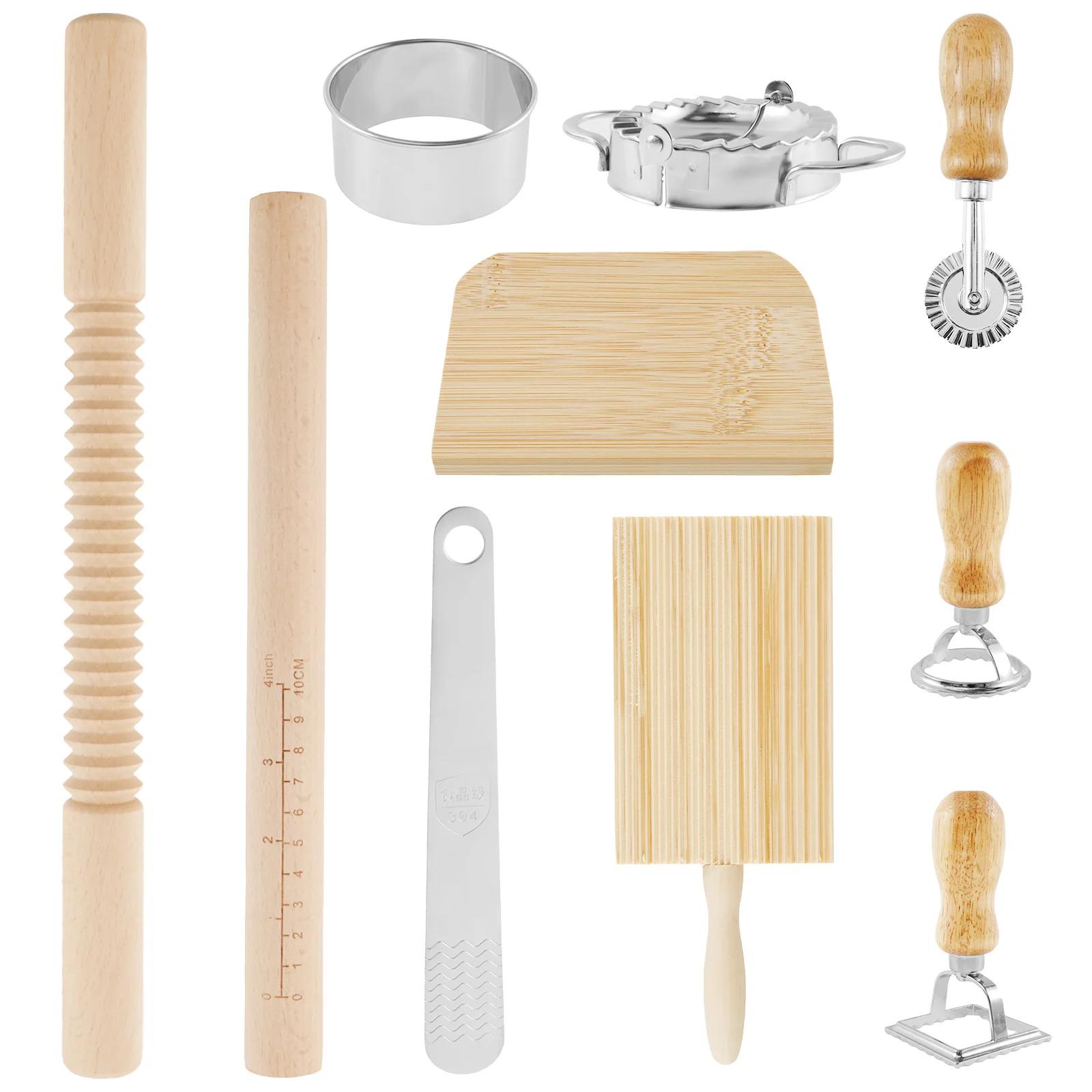 

10Pcs Wooden Threaded Ravioli Making Tools With Scales Anti Deformation Ravioli DIY Tool Set Multi Purpose Ravioli Pasta Maker