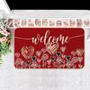 VIKAMA Valentine's Day Welcome Mat Red Heart Front Door Mat Non-Slip Love Floor Mat Indoor Outdoor Kitchen Carpet Home Decor