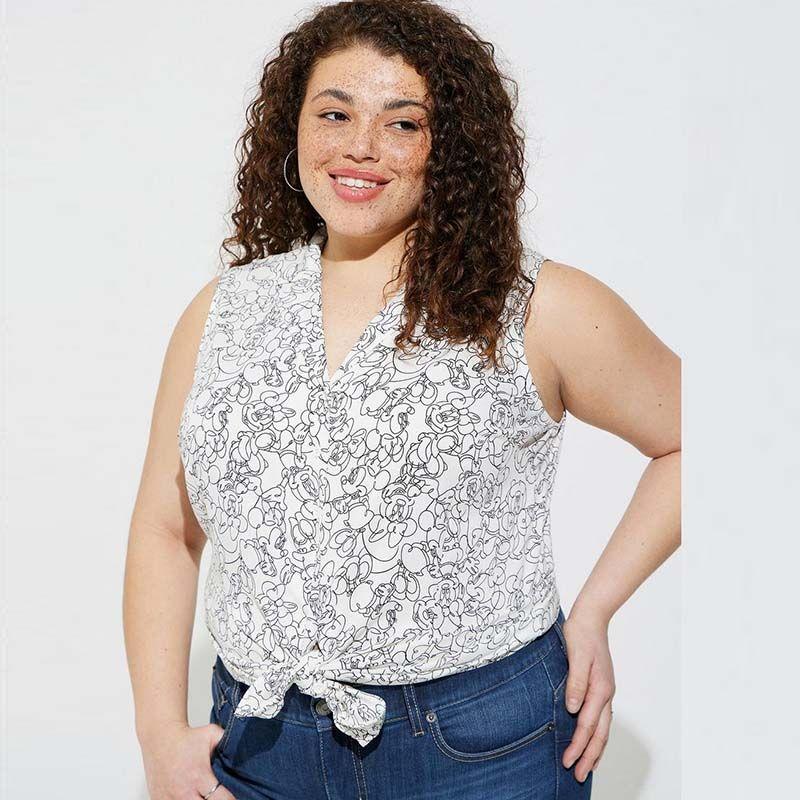 

100.00kg Fashion Export White with Printed Pattern Sleeveless Top White 5