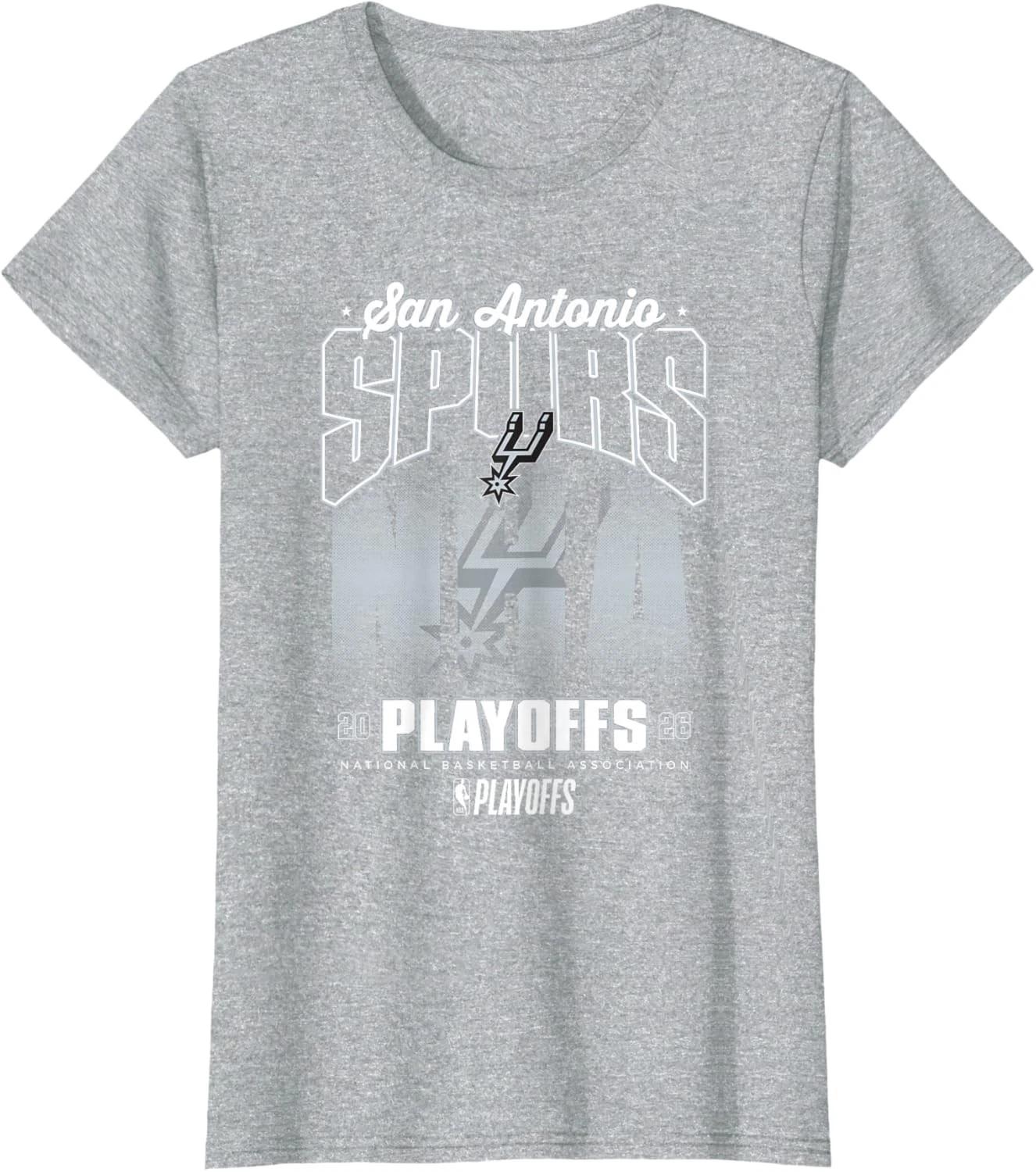 Official 2026 Playoffs San Antonio Spurs Fade Ladies Crewneck T-Shirt L