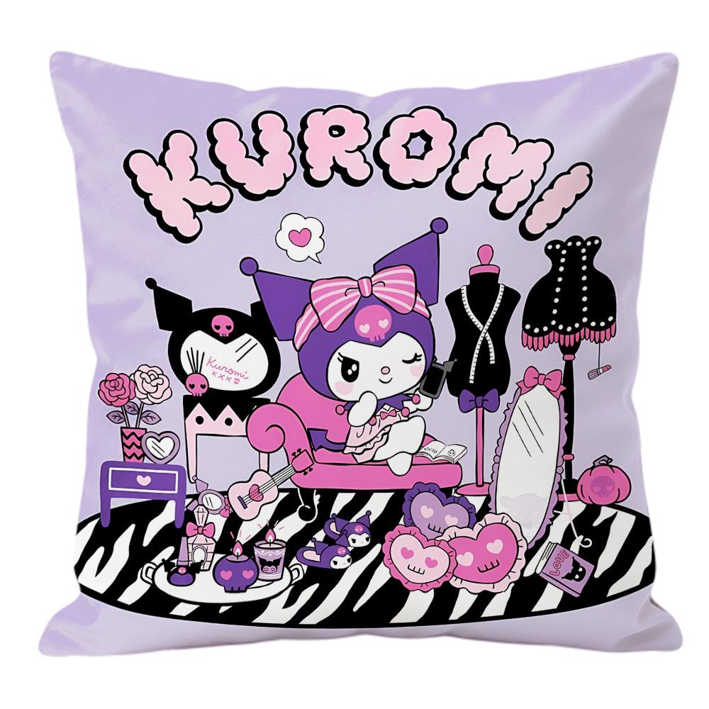 Kuromi Double Sided Print Decorative Pillowcases Cushion Covers for Sofa Bedroom Decoration for Bedroom Home Decor Items Y2K