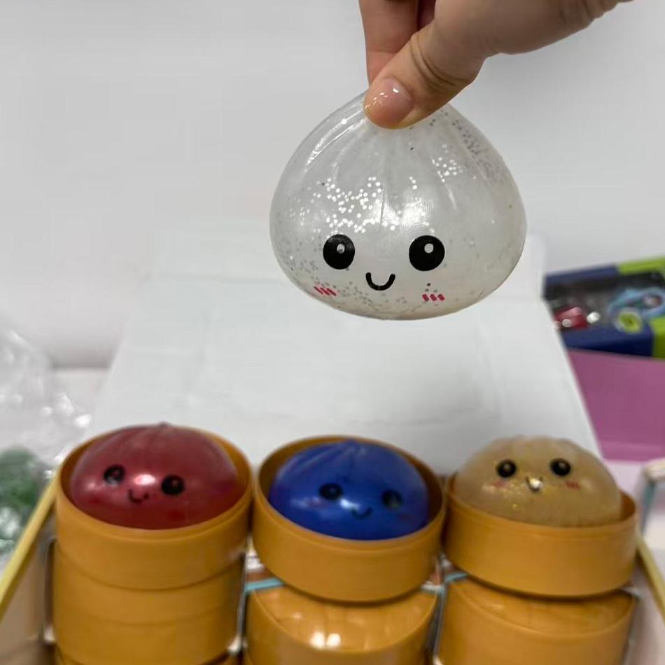 Glitter Dumpling, Glitter Dumpling Squishy Box Dumplings Squishy Anxiety Relief Fidget Soft Squeeze Decompression Dough